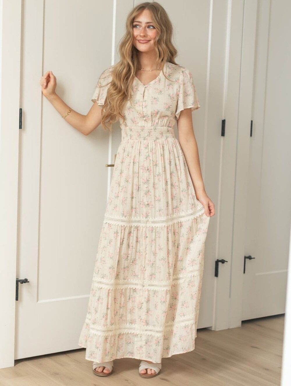 Inherit Co Florianna Floral Maxi Dress L XL Cottagecore Prairie Romantic NWT $89 - Picture 2 of 15